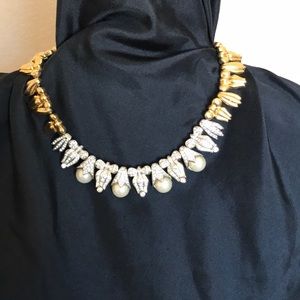 Vintage Pearl and Rhinestone Necklace